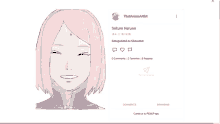 a screenshot of a drawing of sakura haruno by that animeartist