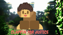 a cartoon drawing of a man with the words clappin for justice written below him