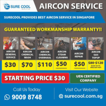 an advertisement for aircon service in singapore with a starting price of $30