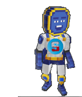 a blue and white superhero with a blue circle with the letter s on it