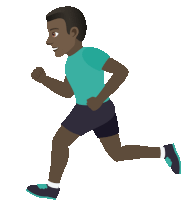 a cartoon drawing of a man running on a white background