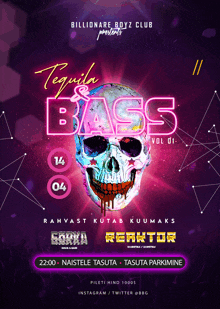 a poster for tequila and bass vol 01