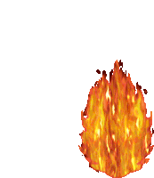 a fireball with a lot of flames coming out of it on a white background