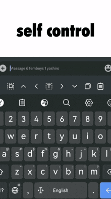 a black keyboard with the words self control on top