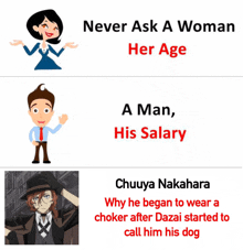 a cartoon of a woman a man and a man 's salary