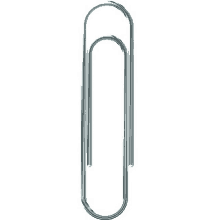 a silver paper clip is sitting on a white background