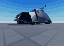 a computer generated image of a military vehicle with a radar on top