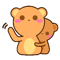 a cartoon drawing of two teddy bears hugging