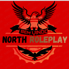 a logo for north roleplay with an eagle