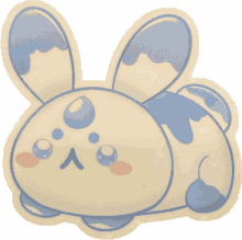 a sticker of a rabbit with a smiley face