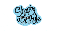 a logo for sharing a ride has a checkered flag on it