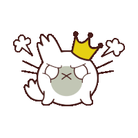 a cartoon cat with a crown on its head is angry