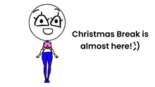 christmas break is almost here with a cartoon character