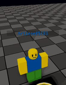 a roblox character with the name artiese # 5183 on the bottom