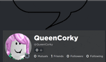 queencorky has 0 mutuals and 0 friends