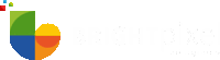 a colorful logo for a company called bright pixels photography