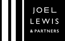 a black and white logo for joel lewis and partners