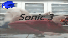 a blurred image of a person with the words sonic 3 written on it