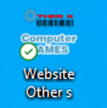 a blue background with the words computer games website and other s