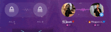 a purple background with a lock and a picture of a man and a woman and the name aynabi