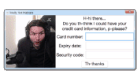 a computer screen with a man wearing headphones and a security code