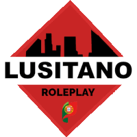 a logo for lusitano roleplay has a portuguese flag on it