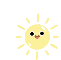 a cartoon drawing of a smiling sun with rays coming out of it