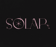 a black background with the word solar written in pink