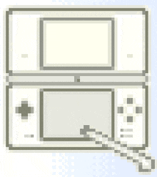 a pixel art illustration of a nintendo ds