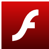 a red square with a white letter f in the middle