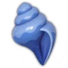 a blue sea shell with a handle is on a white background .