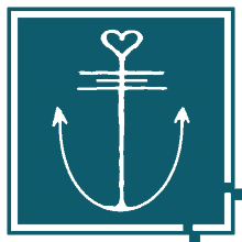 an anchor with a heart on top of it