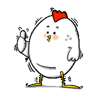 a cartoon chicken with a red crest is giving a thumbs up sign .