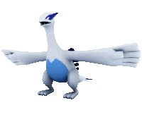 a 3d model of a white and blue dragon