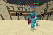 a screenshot of a minecraft game with the name hsg goat on the bottom