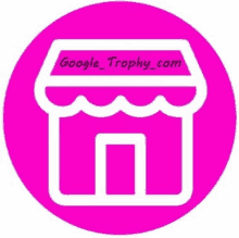 a pink google trophy icon with a storefront