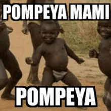 a picture of a naked child with the caption " pompeya mami pompeya "