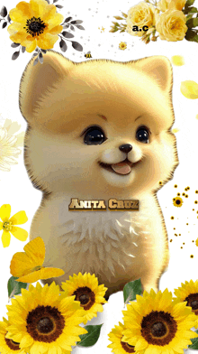 an animated picture of a dog with the name anita cruz on it