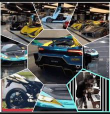 a collage of cars and motorcycles including one that says libertyworld