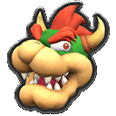 a close up of a cartoon character 's head with horns and sharp teeth on a white background .