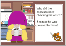 why did the espresso keep checking his watch because he was pressed for time!