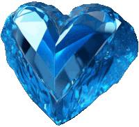 a blue heart shaped diamond against a white backdrop