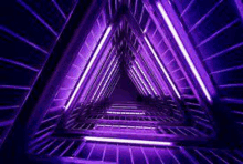 a tunnel with purple lights coming out of it