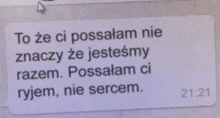 a text message in a foreign language says to ze ci possalam nie znaczy ze jesteśmy razem