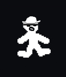 a pixel art of a man wearing a hat and sunglasses .