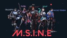 a group of people standing next to each other with the name m.s.i.n.e. on the bottom right