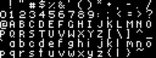 a black and white font with numbers and letters on it