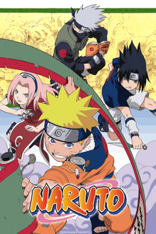 a poster for the anime naruto shows a group of ninjas