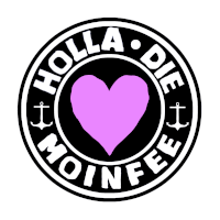 holla die moinfee logo with a pink heart in the center