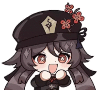 a cartoon girl wearing a hat with flowers on it is making a surprised face .